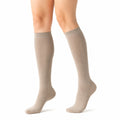 Calze al ginocchio 35-38 in maglia beige a coste per uso quotidiano