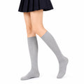 Calze al ginocchio 35-38 in maglia grigio chiaro - stile classico