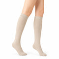 Calze al ginocchio 39-42 in maglia beige a coste stile classico