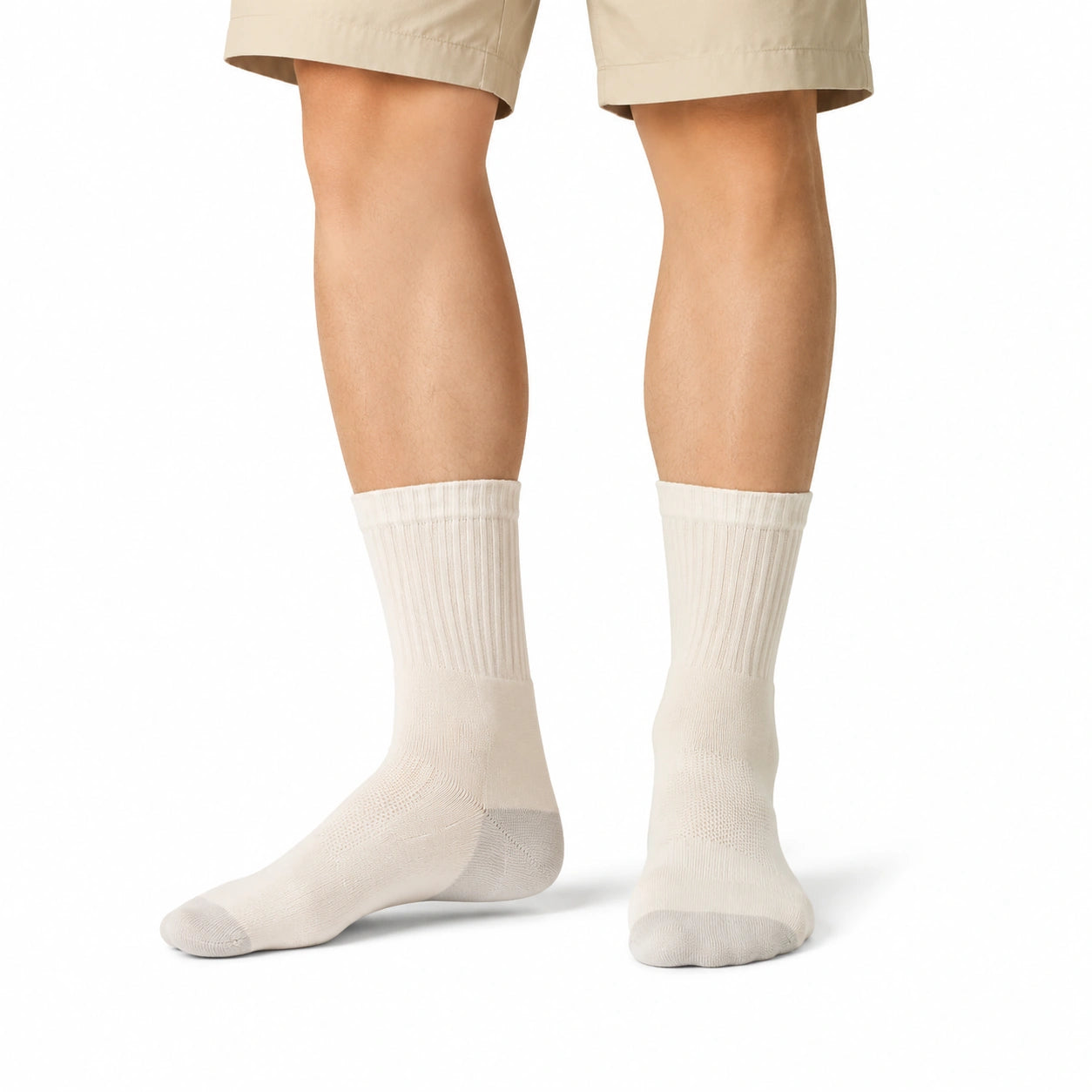 Calze sportive 35-38 in maglia beige a coste per uso quotidiano