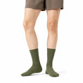 Calze unisex 39-42 a coste verde oliva - lunghezza media