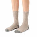 Calze 39-42 a coste in tessuto beige e grigio per uso quotidiano
