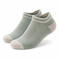 Calze corte 43-46 in tessuto a maglia verde salvia e beige - traspiranti per uso quotidiano