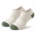 Calzini alla caviglia 43-46 in maglia beige e verde - traspiranti per uso quotidiano