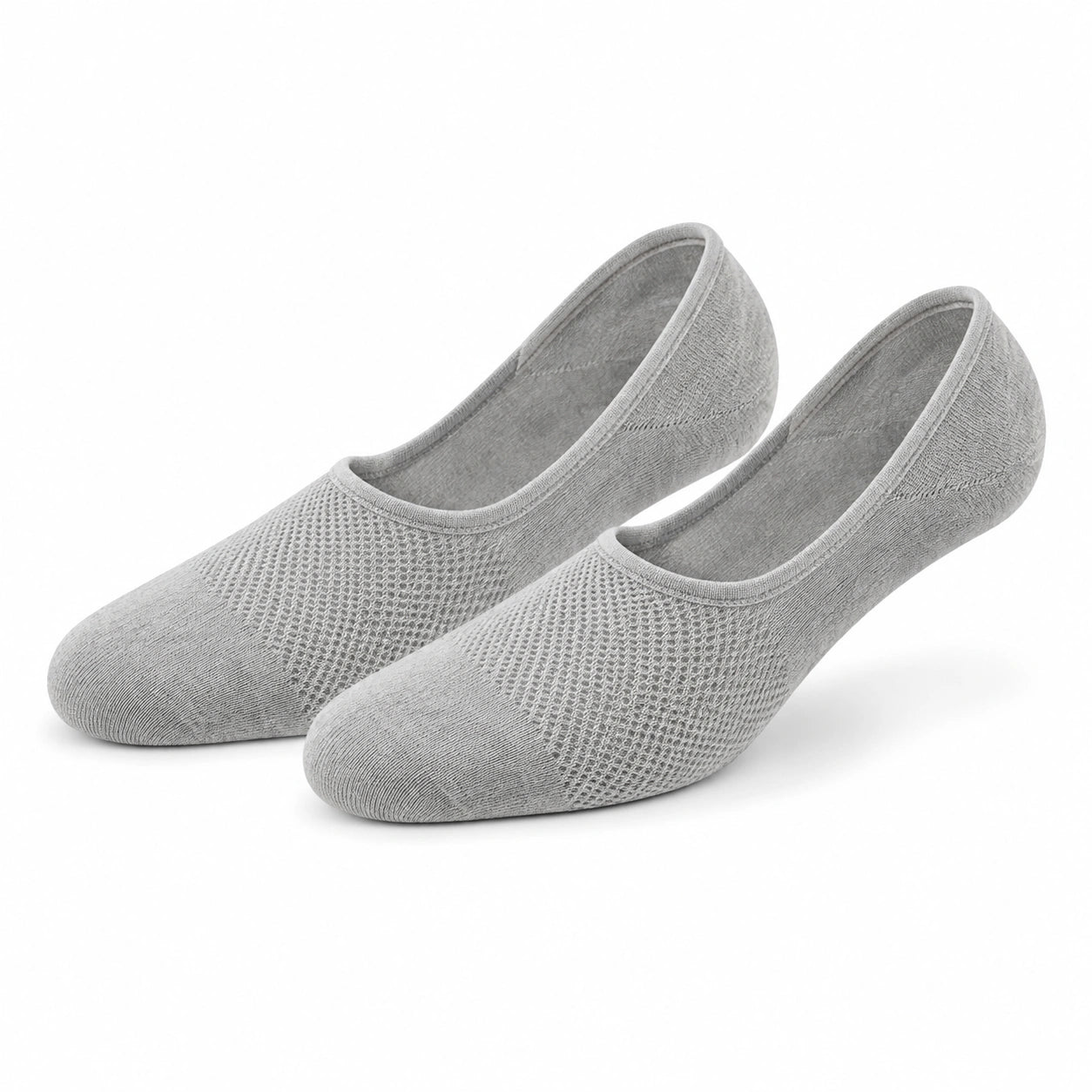 Calze corte 39-42 in tessuto a maglia grigio chiaro - traspiranti stile minimal