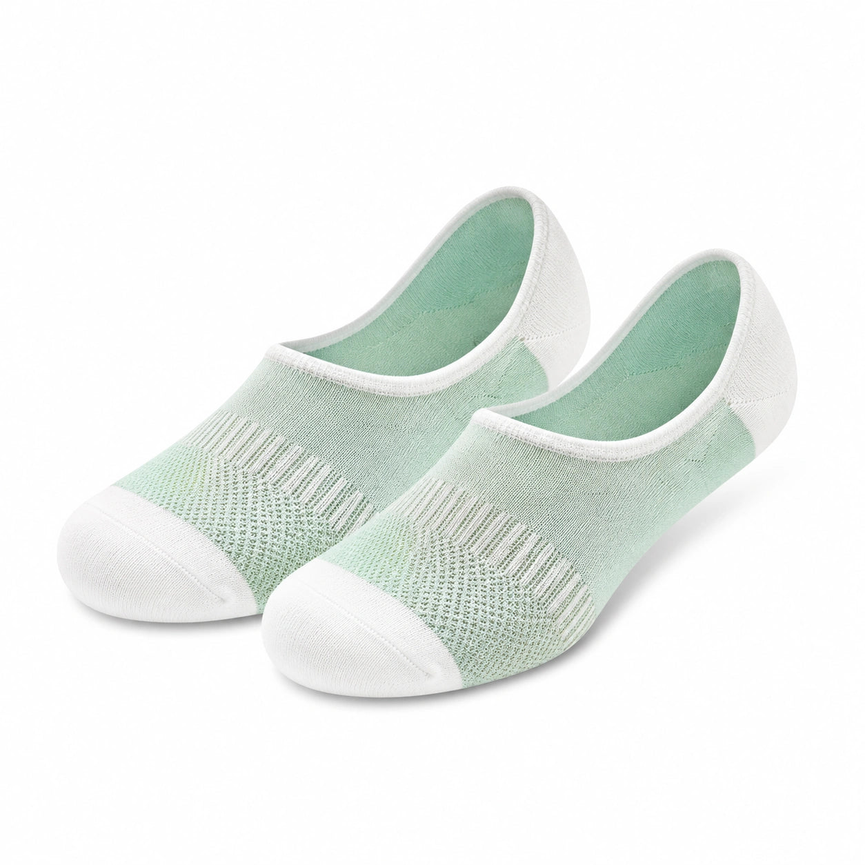 Calze basse 39-42 in tessuto a maglia verde menta e bianco traspiranti