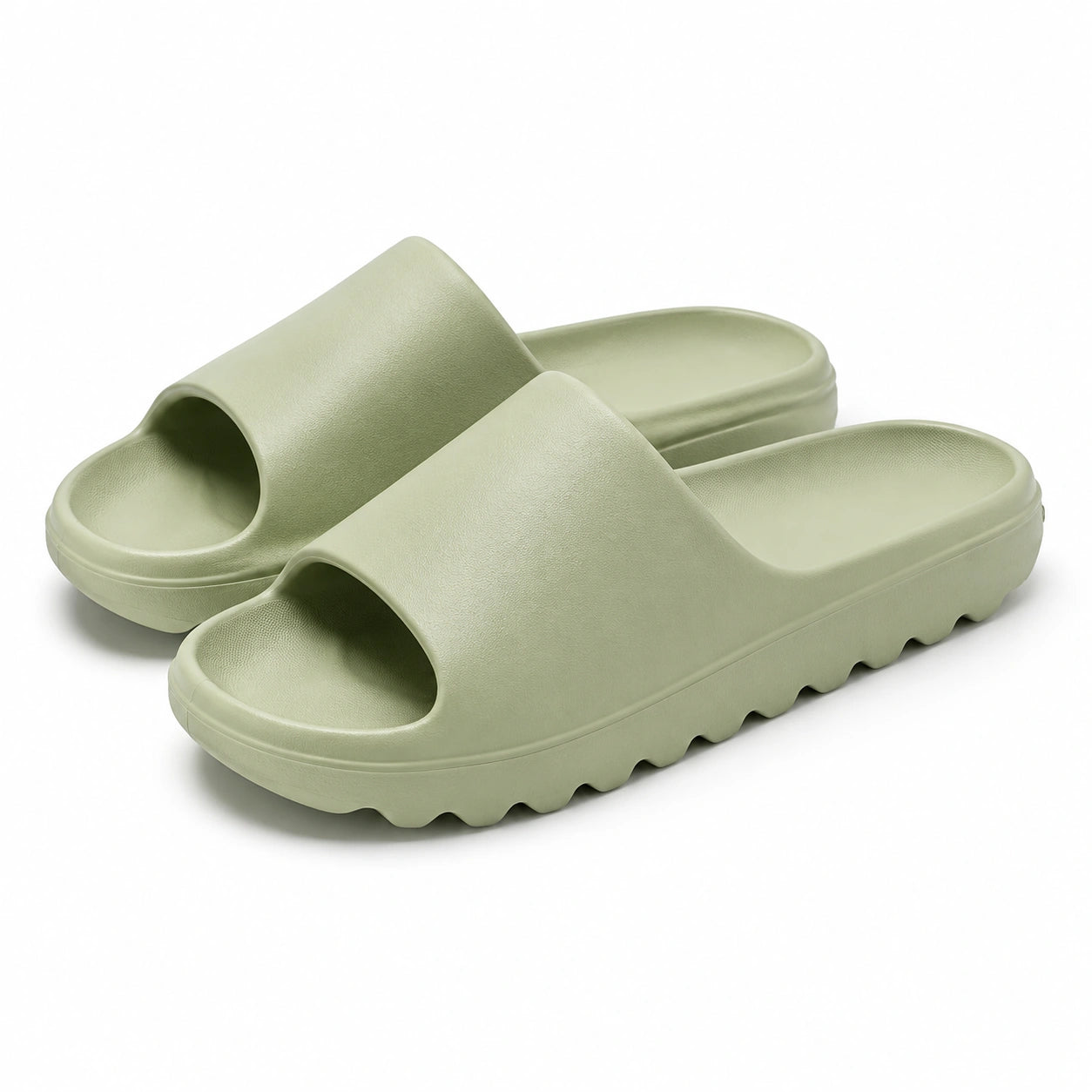 Ciabatte 38/39 in schiuma verde salvia con suola sagomata antiscivolo