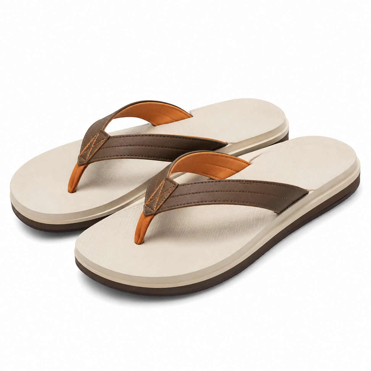 Infradito 38/39 in materiale sintetico marrone beige - suola leggera per tempo libero