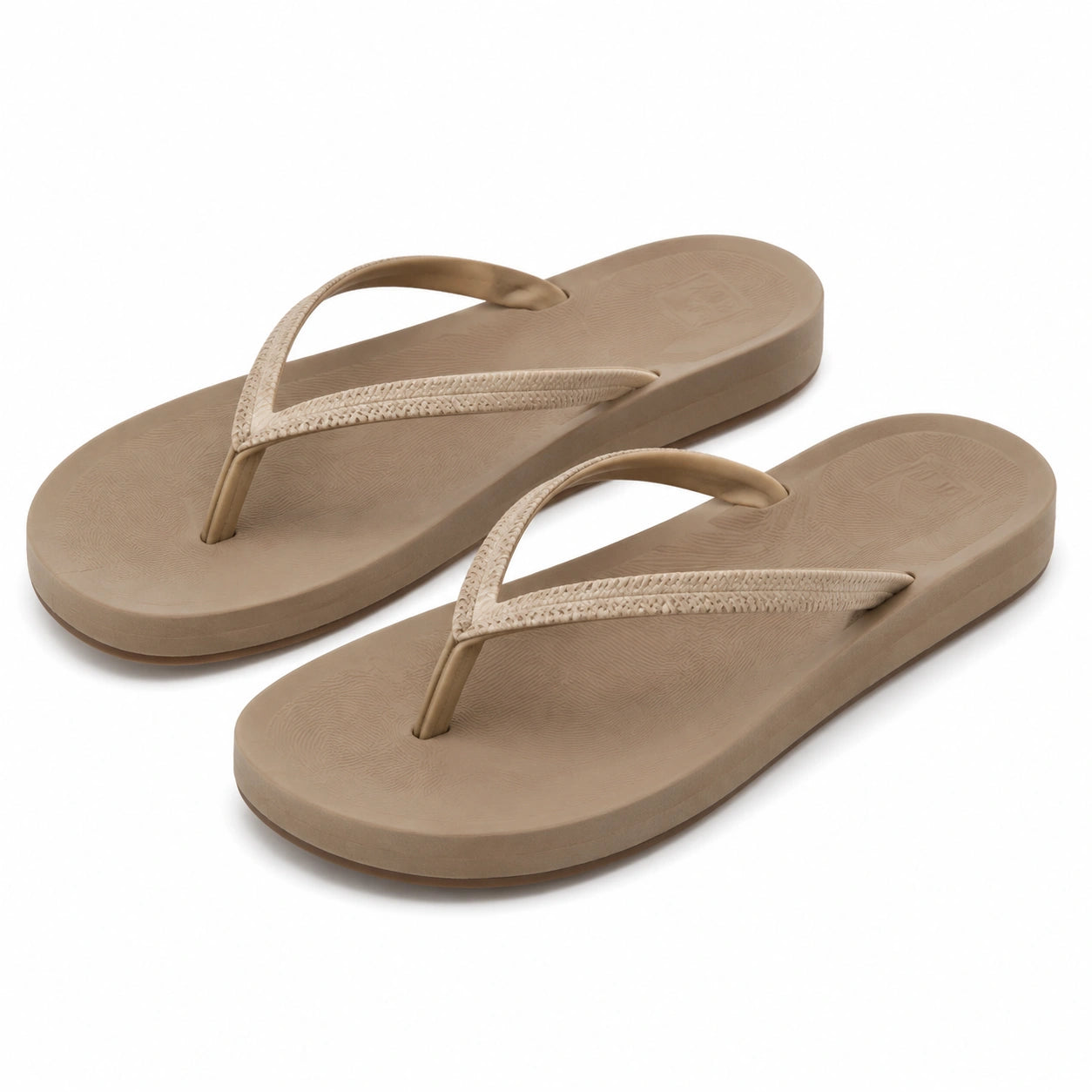 Infradito 38/39 beige in gomma con suola piatta per mare e piscina