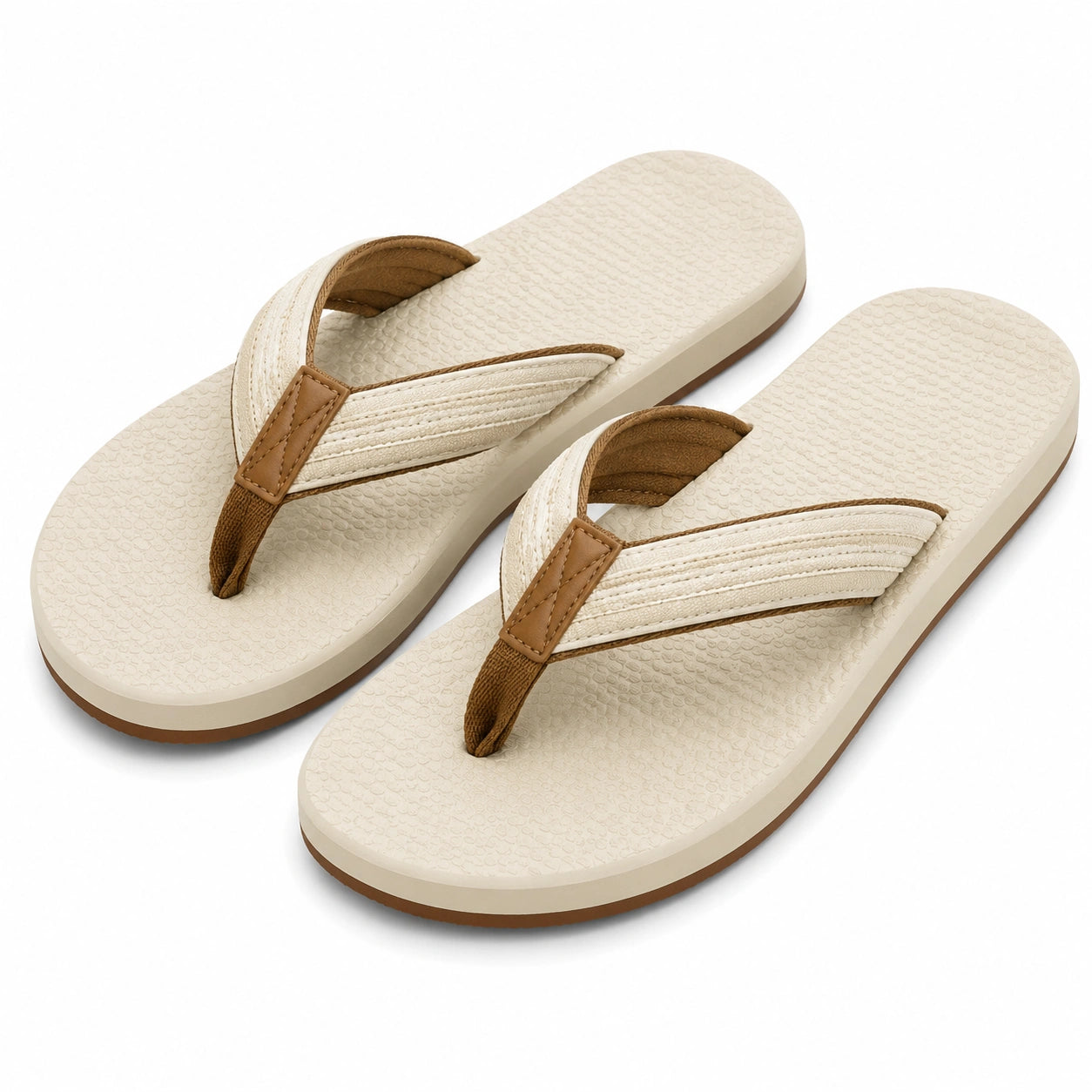 Infradito 40/41 in tessuto e gomma beige marrone - casual estive