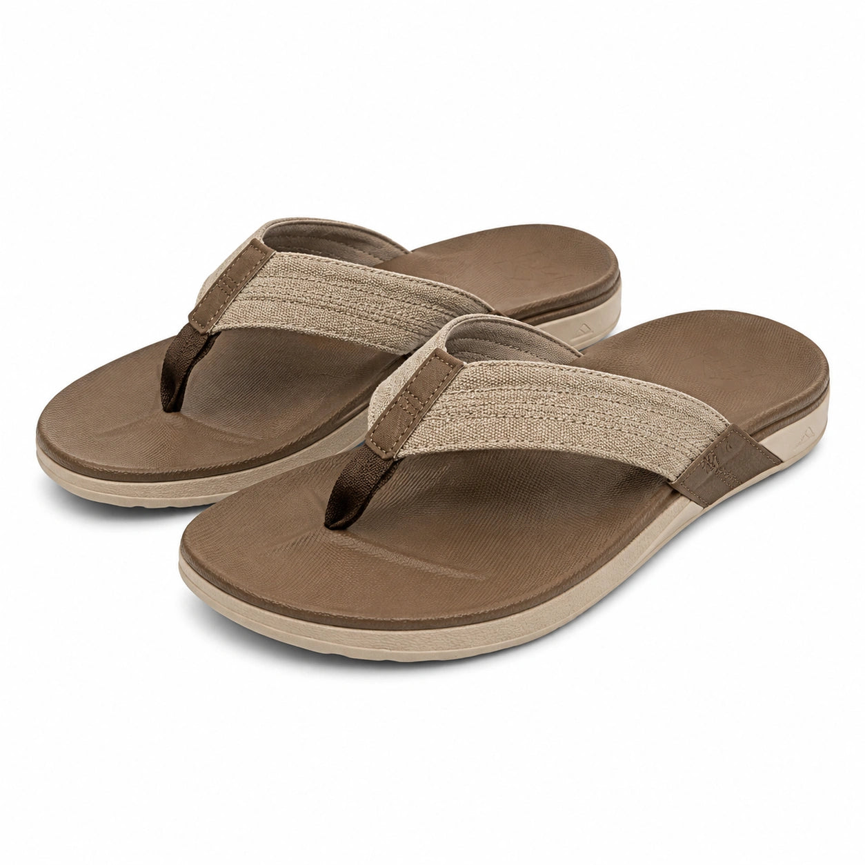 Infradito uomo taglia 38/39 in tessuto marrone e beige - suola ammortizzata casual
